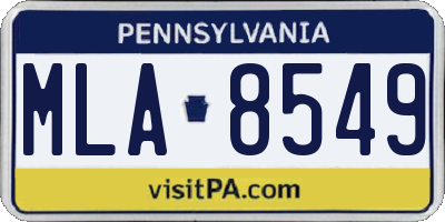 PA license plate MLA8549
