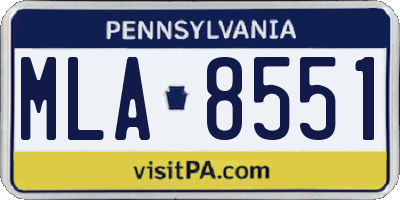 PA license plate MLA8551