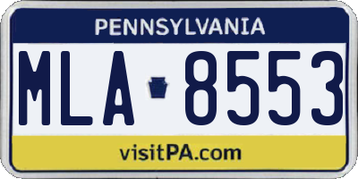 PA license plate MLA8553