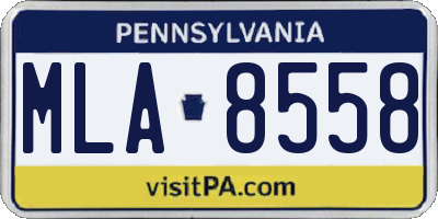 PA license plate MLA8558