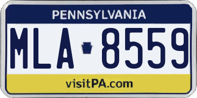 PA license plate MLA8559
