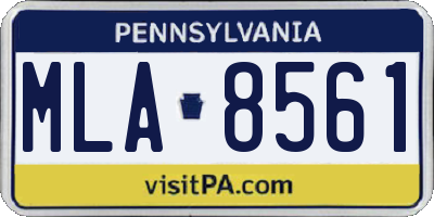 PA license plate MLA8561