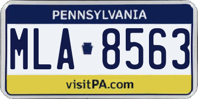 PA license plate MLA8563