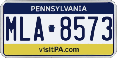 PA license plate MLA8573