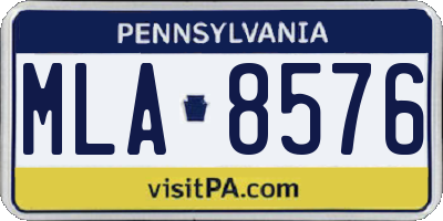 PA license plate MLA8576