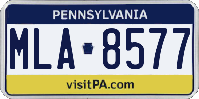 PA license plate MLA8577