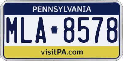 PA license plate MLA8578