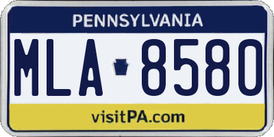PA license plate MLA8580