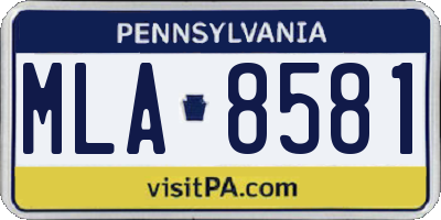PA license plate MLA8581