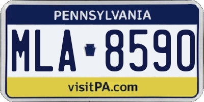 PA license plate MLA8590