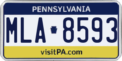 PA license plate MLA8593