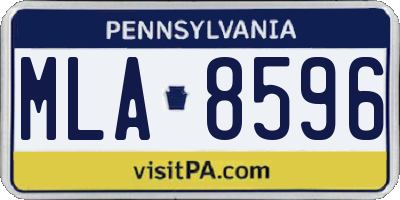 PA license plate MLA8596
