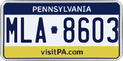 PA license plate MLA8603