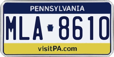 PA license plate MLA8610