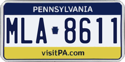 PA license plate MLA8611