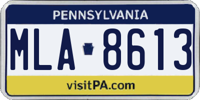 PA license plate MLA8613