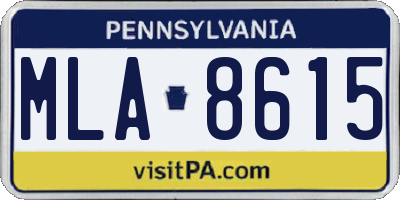 PA license plate MLA8615