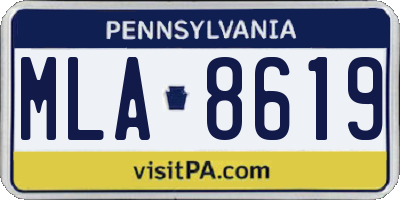 PA license plate MLA8619