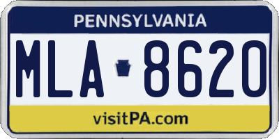PA license plate MLA8620