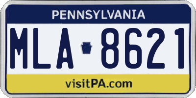 PA license plate MLA8621