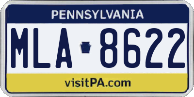 PA license plate MLA8622