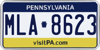 PA license plate MLA8623