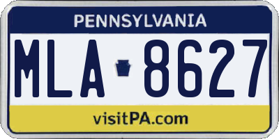 PA license plate MLA8627