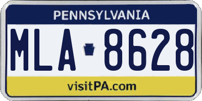 PA license plate MLA8628
