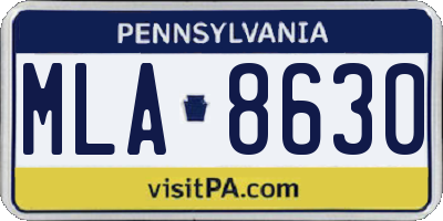 PA license plate MLA8630
