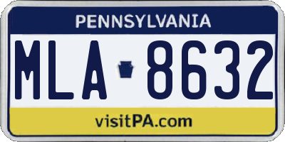 PA license plate MLA8632