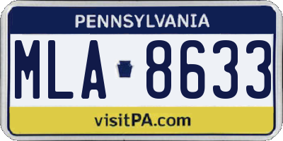 PA license plate MLA8633