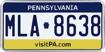 PA license plate MLA8638