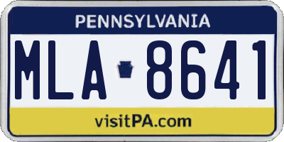 PA license plate MLA8641