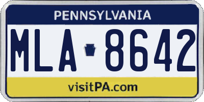 PA license plate MLA8642