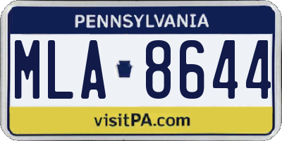 PA license plate MLA8644