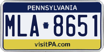 PA license plate MLA8651