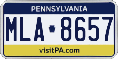 PA license plate MLA8657