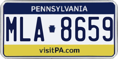 PA license plate MLA8659