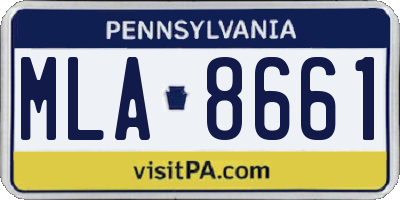 PA license plate MLA8661