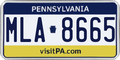 PA license plate MLA8665