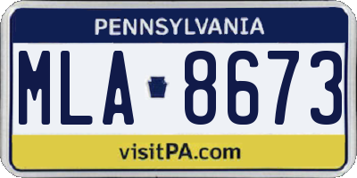 PA license plate MLA8673