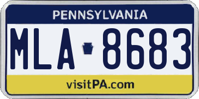 PA license plate MLA8683