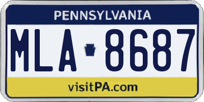 PA license plate MLA8687