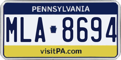 PA license plate MLA8694