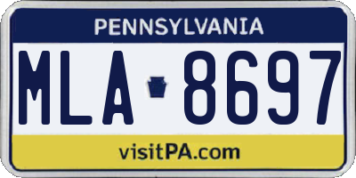 PA license plate MLA8697