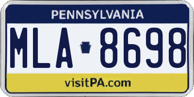 PA license plate MLA8698