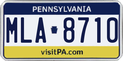 PA license plate MLA8710