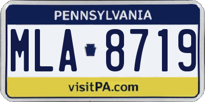 PA license plate MLA8719