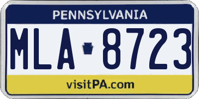 PA license plate MLA8723