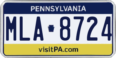 PA license plate MLA8724